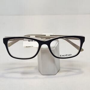 Bebe Join The Club BB075 001 Jet Eyeglasses Frames Black Pearl Rectangle Acetate
